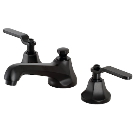 Kingston Brass KS4460KL Widespread Bathroom Faucet with Brass Pop-Up, Matte Black KS4460KL